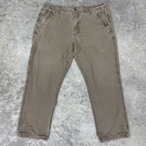 Outdoor Life Pants Mens Sz 38x30 Tan Khaki Cotton Casual Durable Workwear Fall - Picture 1 of 10
